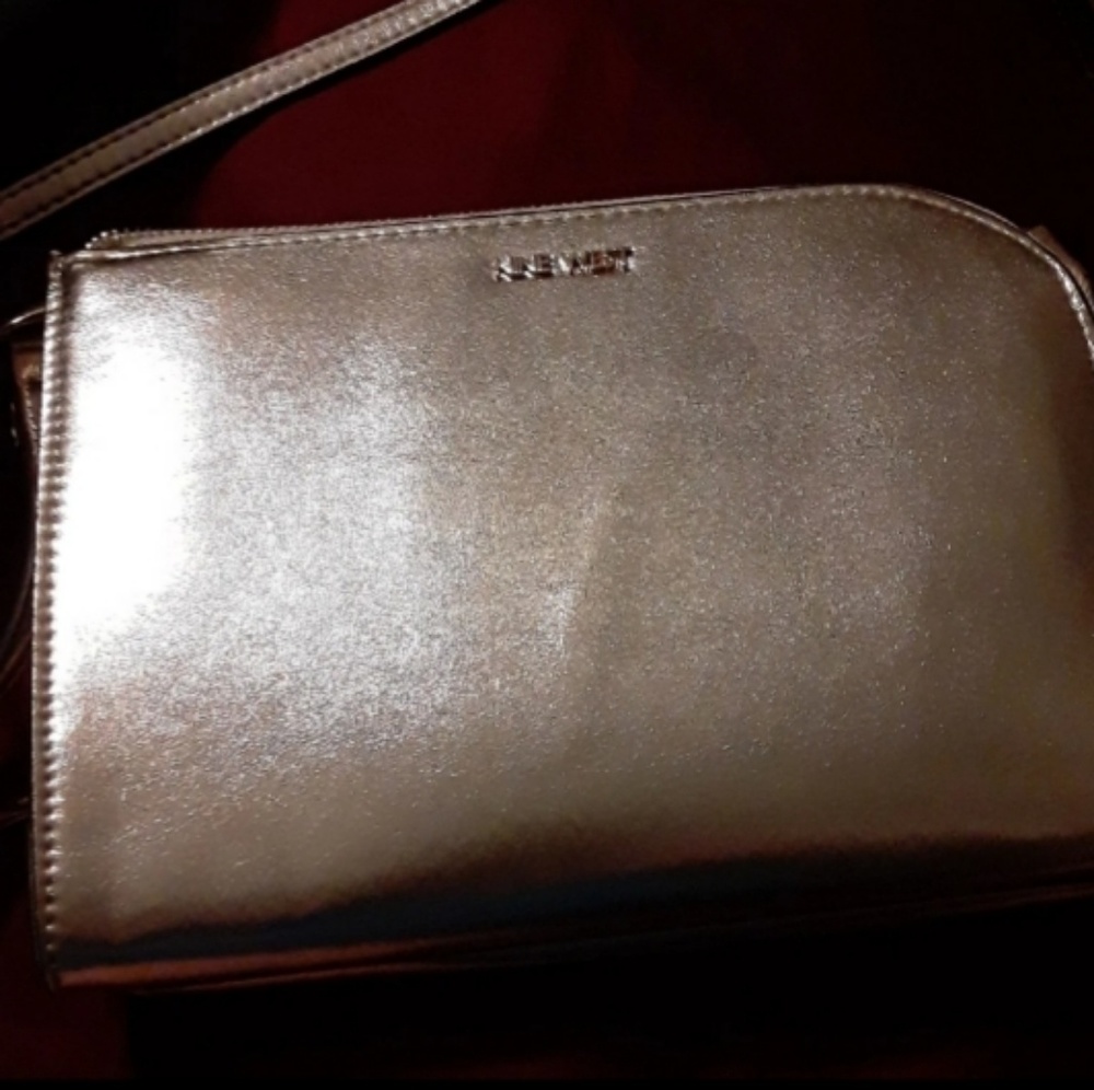 Gold Metallic Nine West Crossbody Bag